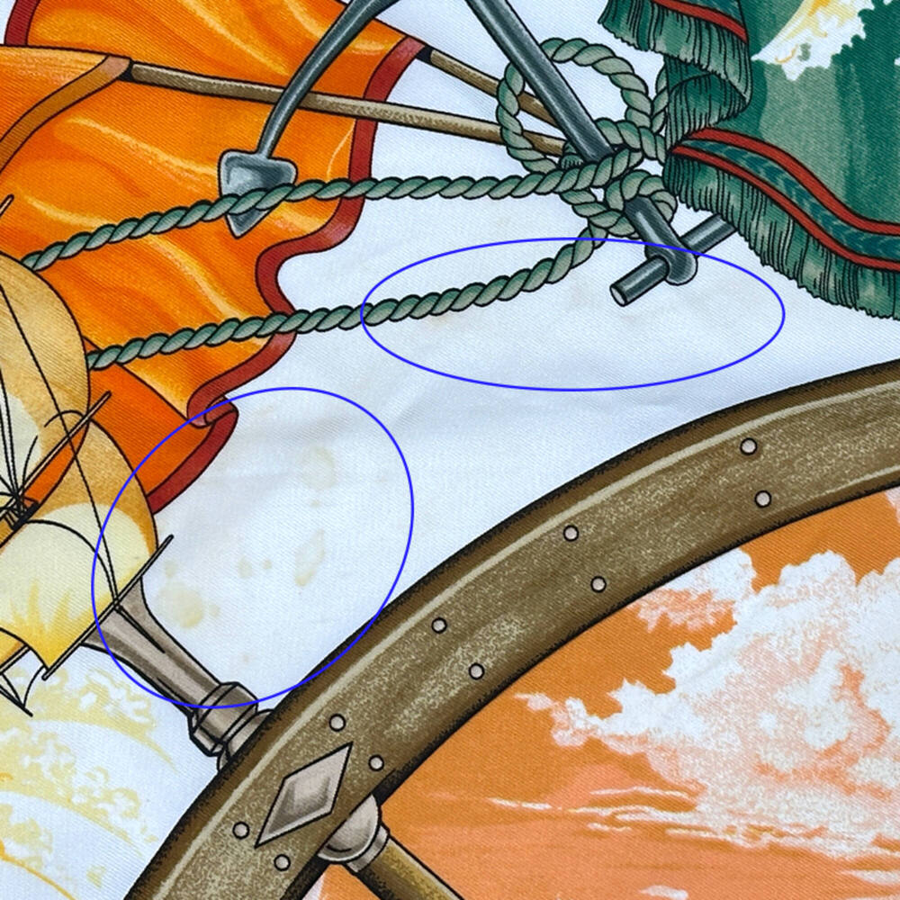 Hermes scarf/muffler, Carre 90 "Vive le Vent" (Let the Wind Blow), women's, b... - Picture 11 of 13